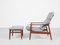 Danish Lounge Chair and Ottoman in Teak attributed to Arne Vodder for Cado, 1960s, Set of 2, Image 5