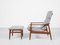 Danish Lounge Chair and Ottoman in Teak attributed to Arne Vodder for Cado, 1960s, Set of 2 1