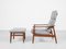 Danish Lounge Chair and Ottoman in Teak attributed to Arne Vodder for Cado, 1960s, Set of 2, Image 3