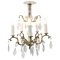 Brass Chandelier with Prisms, 1920s, Image 1