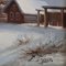 Paesaggio invernale con villaggio russo, XIX secolo, olio su tela, Immagine 3