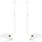 Mid-Century Modern White Curved Bibliothèque Ceiling Lamp by Serge Mouille, Set of 2 6