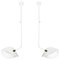 Mid-Century Modern White Curved Bibliothèque Ceiling Lamp by Serge Mouille, Set of 2 1