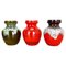 Vases Fat Lava Op Art en Poterie Multicolore de Bay Ceramics, Allemagne, 1970s, Set de 3 1