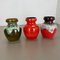 Fat Lava Op Art Multi-Color Pottery Vases from Bay Ceramics, Germany, 1970s, Set of 3 2