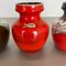 Vases Fat Lava Op Art en Poterie Multicolore de Bay Ceramics, Allemagne, 1970s, Set de 3 8