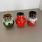 Fat Lava Op Art Multi-Color Pottery Vases from Bay Ceramics, Germany, 1970s, Set of 3 3
