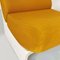 Space Age Italian White Abs and Mustard Yellow Fabric Armchairs, 1970s, Set of 2 18