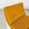 Space Age Italian White Abs and Mustard Yellow Fabric Armchairs, 1970s, Set of 2 16