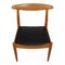 W1 Chairs in Oak and Black Leather by Hans J. Wegner for C.M. Madsen, Set of 4, Image 5