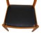 W1 Chairs in Oak and Black Leather by Hans J. Wegner for C.M. Madsen, Set of 4 7