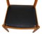 W1 Chairs in Oak and Black Leather by Hans J. Wegner for C.M. Madsen, Set of 4, Image 7