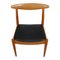 W1 Chairs in Oak and Black Leather by Hans J. Wegner for C.M. Madsen, Set of 4 6