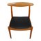 W1 Chairs in Oak and Black Leather by Hans J. Wegner for C.M. Madsen, Set of 4, Image 6