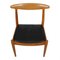 W1 Chairs in Oak and Black Leather by Hans J. Wegner for C.M. Madsen, Set of 4, Image 4