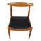 Sedie W1 in quercia e pelle nera di Hans J. Wegner per CM Madsen, set di 4, Immagine 2