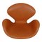 Vintage Swan Chair in Cognac Leather by Arne Jacobsen for Fritz Hansen, 1960s 4