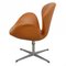 Vintage Swan Chair aus cognacfarbenem Anilin Leder von Arne Jacobsen für Fritz Hansen, 1960er 3