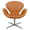 Vintage Swan Chair in Cognac Anilin Leather by Arne Jacobsen for Fritz Hansen, 1960s, Image 1