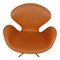 Vintage Swan Chair aus cognacfarbenem Anilin Leder von Arne Jacobsen für Fritz Hansen, 1960er 5