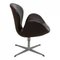 Vintage Swan Chair in Patinated Brown Leather by Arne Jacobsen for Fritz Hansen, 1960s 1