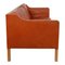 2213 Three Seater Sofa in Patinated Cognac Leather by Børge Mogensen for Fredericia 2