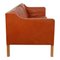 2213 Three Seater Sofa in Patinated Cognac Leather by Børge Mogensen for Fredericia, Image 2