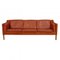 2213 Three Seater Sofa in Patinated Cognac Leather by Børge Mogensen for Fredericia, Image 1