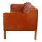 2213 3-Sitzer Sofa aus patiniertem cognacfarbenem Leder von Børge Mogensen für Fredericia 4