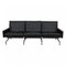 PK-31/3 Sofa in Black Leather by Poul Kjærholm for Fritz Hansen, 2000s 1