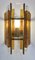 Italian Hammered Glass and Gilt Wrought Iron Sconces from Longobard, 1970s, Set of 2 9