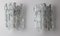 Ice Glass Wall Lamps by Jt Kalmar for Kalmar Silver, 1970s, Set of 2 3