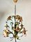 Tole Flower Chandelier, France, 1950s 7