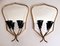 Vintage Italian Wall Sconces with Grindstone Decorated Mirror, 1953, Set of 2 2