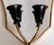 Vintage Italian Wall Sconces with Grindstone Decorated Mirror, 1953, Set of 2 10