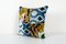 Velvet Ikat Square Patchwork Cushion Cover, 2010s 2