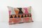 Pink Pastel Kilim Lumbar Cushion Cover, 2010s 3