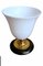 Art Deco Table Lamp in Opaline Glass, Brass and Wood from Mazda, Image 1