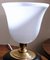 Lampada da tavolo Art Déco in vetro opalino, ottone e legno di Mazda, Immagine 9