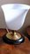 Art Deco Table Lamp in Opaline Glass, Brass and Wood from Mazda 8