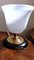 Art Deco Table Lamp in Opaline Glass, Brass and Wood from Mazda, Image 8