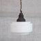 Mid-Century French Brass and Opaline Pendant Light, Image 1