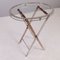 Vintage Silver-Plated Serving Table with Removable Plate, 1980s 3