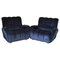 Fauteuils en Velours Bleu, 1980s, Set de 2 4