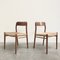 Danish Teak Model 75 Dining Chairs by Niels Otto Moller for J.L. Møllers, 1960s, Set of 2 8