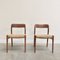 Danish Teak Model 75 Dining Chairs by Niels Otto Moller for J.L. Møllers, 1960s, Set of 2 9