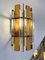 Italian Hammered Glass and Gilt Wrought Iron Sconces from Longobard, 1970s, Set of 2 10