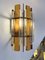 Italian Hammered Glass and Gilt Wrought Iron Sconces from Longobard, 1970s, Set of 2, Image 10