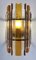 Italian Hammered Glass and Gilt Wrought Iron Sconces from Longobard, 1970s, Set of 2 11