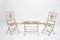 Children's Chairs and Foldable Table in White Cast Iron, 1900, Set of 3, Image 1